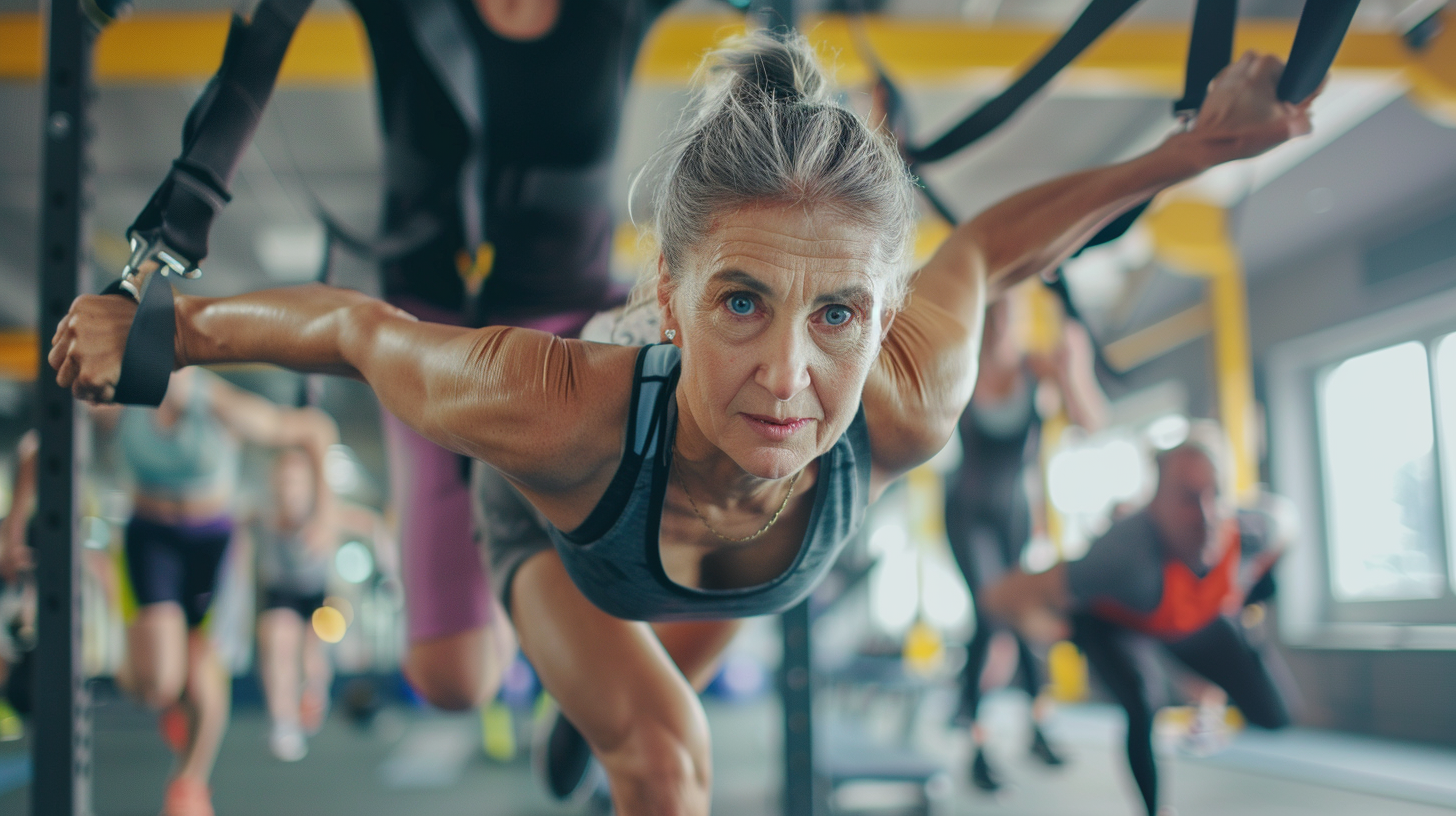 Люди різного віку займаються спортом на свіжому повітрі